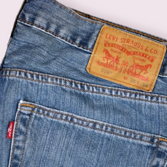 LEVI LEVIS 559 RELAXED STRAIGHT MEN'S JEANS SIZE 36 RED TAB Retro Style - Picture 2 of 7